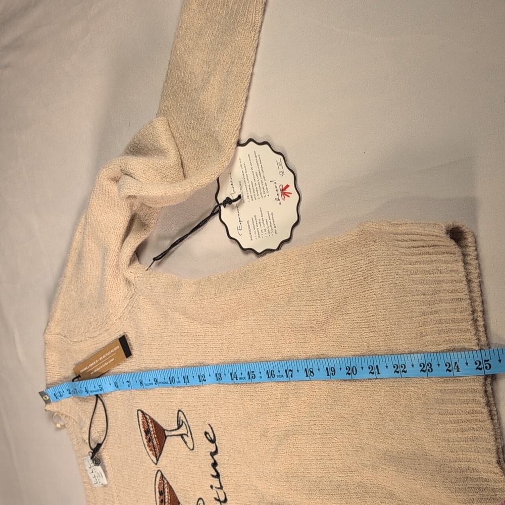 Nicole Miller Espresso Martini Crew Neck Sweater Size Med - Picture 8 of 10